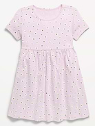 L'image numéro 1 présente Robe à manches courtes en tricot de jersey à motif pour toute-petite