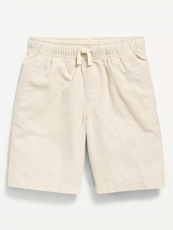 Knee Length Linen-Blend Dock Shorts for Boys