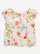 Image number 2 showing, Fitted Button-Front Poplin Top for Girls