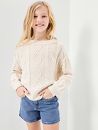Image number 3 showing, High-Waisted Jean Midi Shorts for Girls