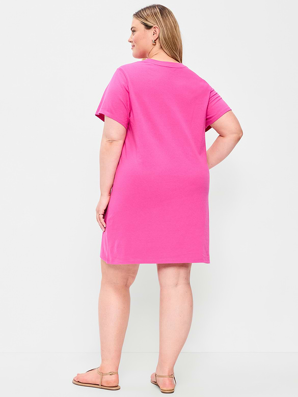 Vintage Crew-Neck Mini T-Shirt Dress