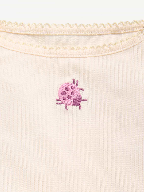 Ribbed Ruffle-Trim Cami for Toddler Girls