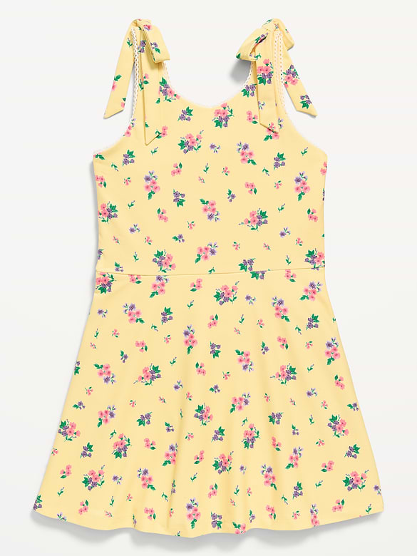 PowerSoft Sleeveless Tie-Strap Athletic Dress for Girls