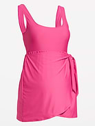 Image number 2 showing, Maternity Classic Wrap Swim Dress