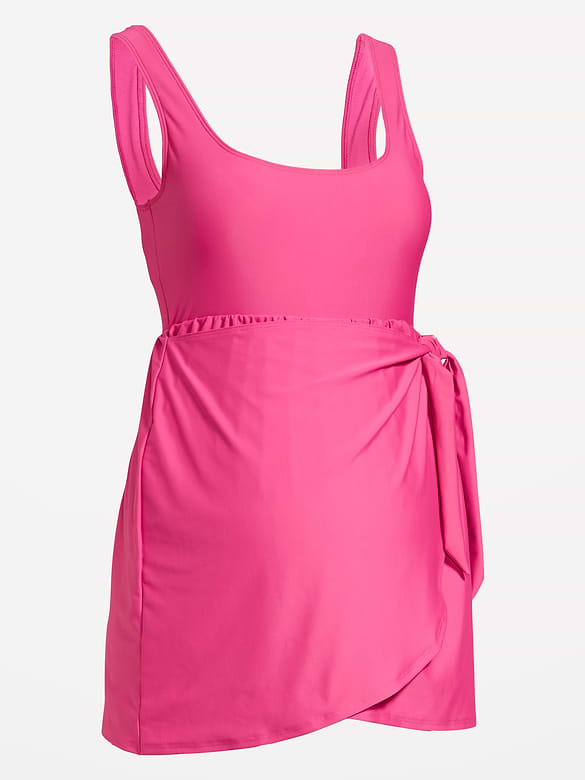 Maternity Classic Wrap Swim Dress