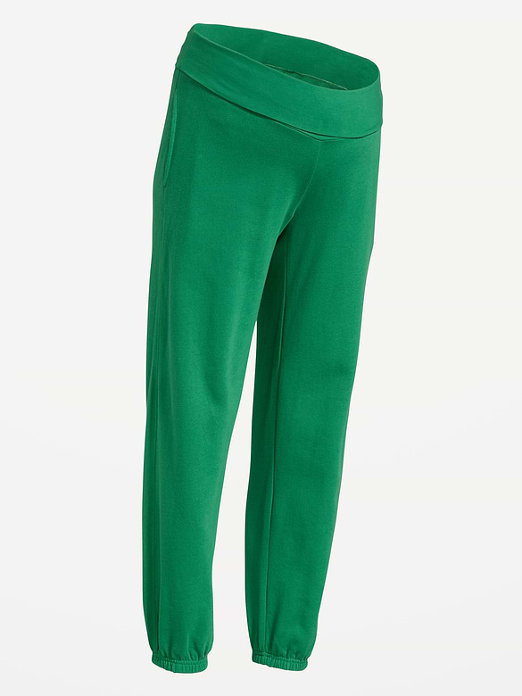 Maternity Rollover-Waist Fleece Jogger