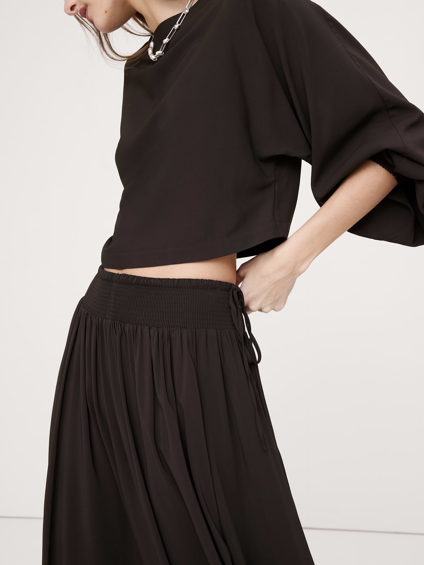 Image number 7 showing, Smocked Georgette Maxi Skirt