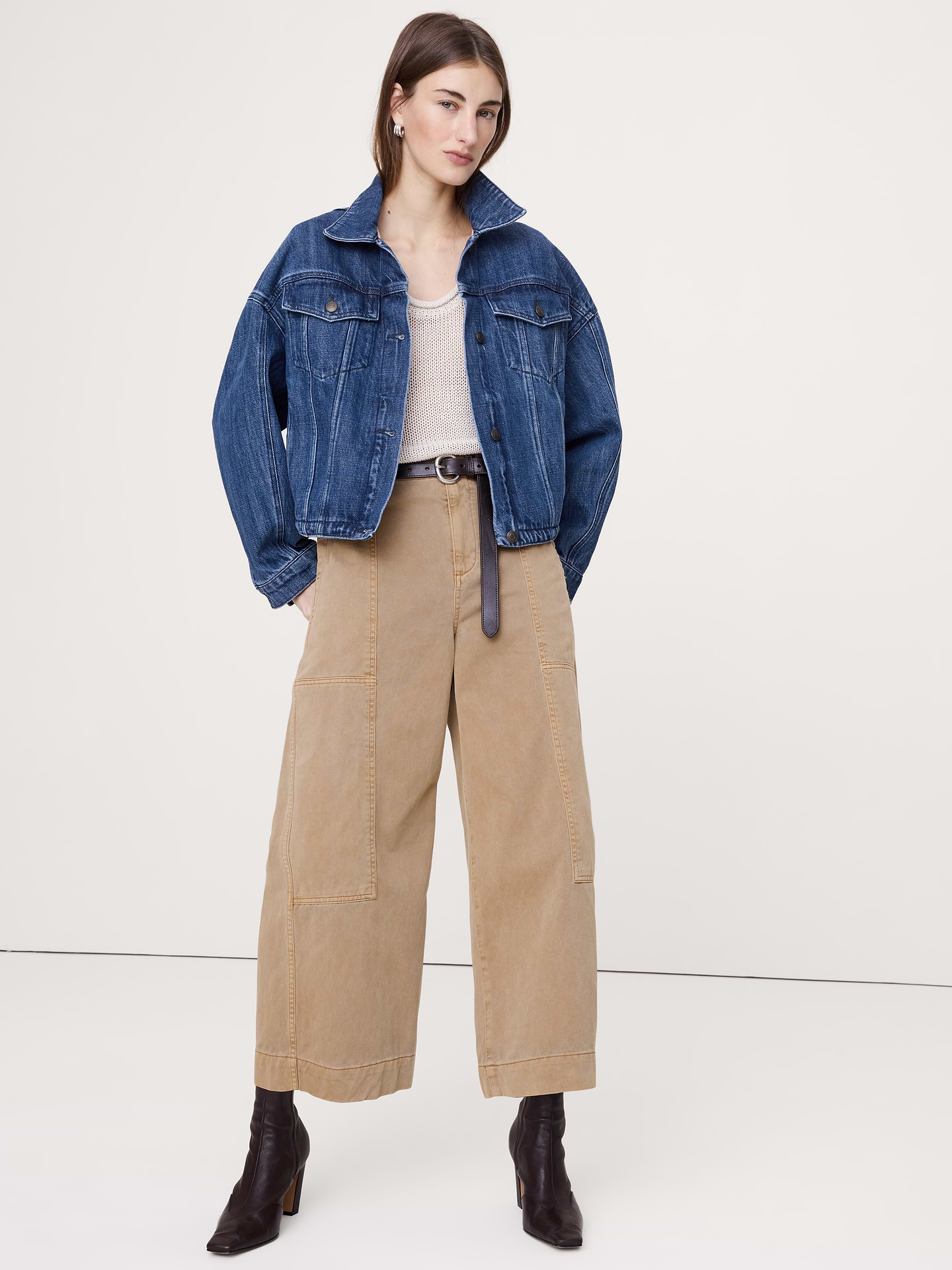L'image numéro 1 présente Veste surdimensionnée en denim
