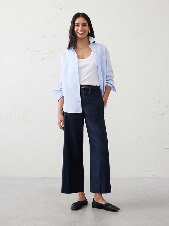 Wide-Leg High-Rise Cropped Pant