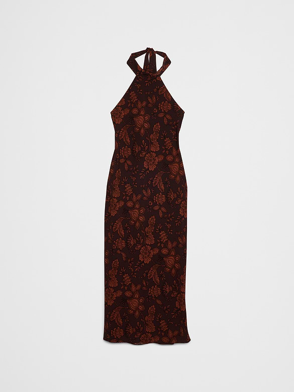 Halter Open-Back Maxi Dress