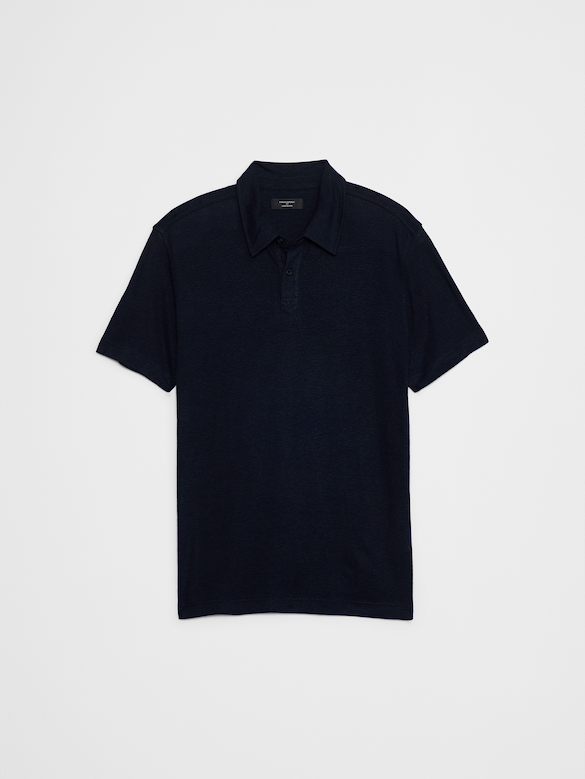 Slim-Fit Linen-Blend Polo