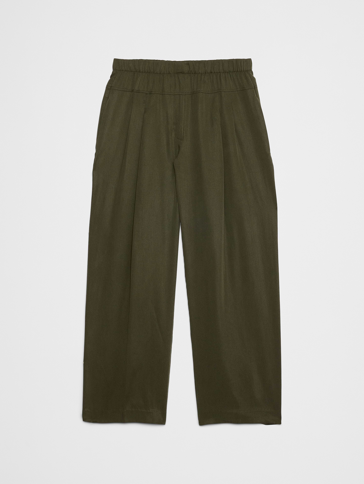 L'image numéro 4 présente Pantalon droit taille mi-basse en lyocell plissé