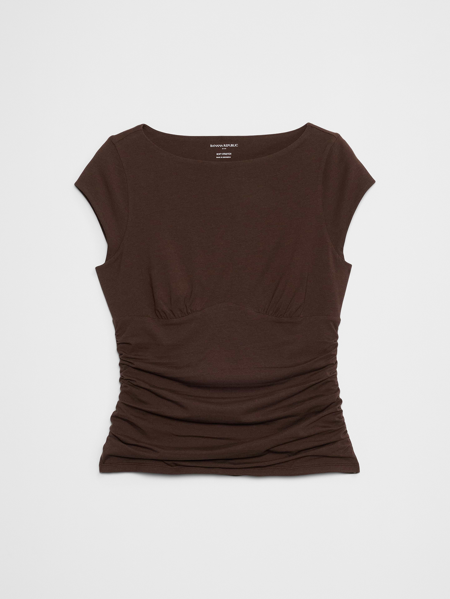 Image number 4 showing, Soft Stretch Cap-Sleeve Ruched Top