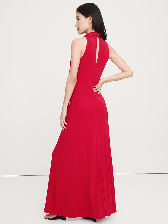Matte Jersey Cowl-Neck Maxi Dress