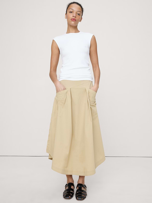 Ribbed Cap-Sleeve T-Shirt