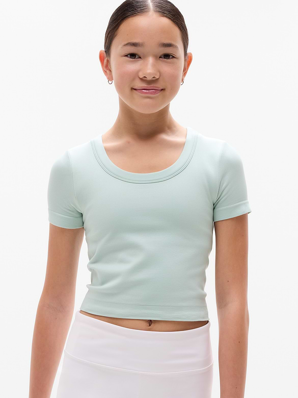 Athleta Girl Rise Above Rib Scoop Tee