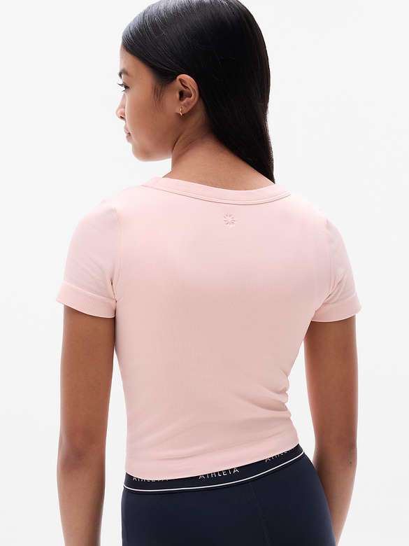 Athleta Girl Rise Above Rib Scoop Tee