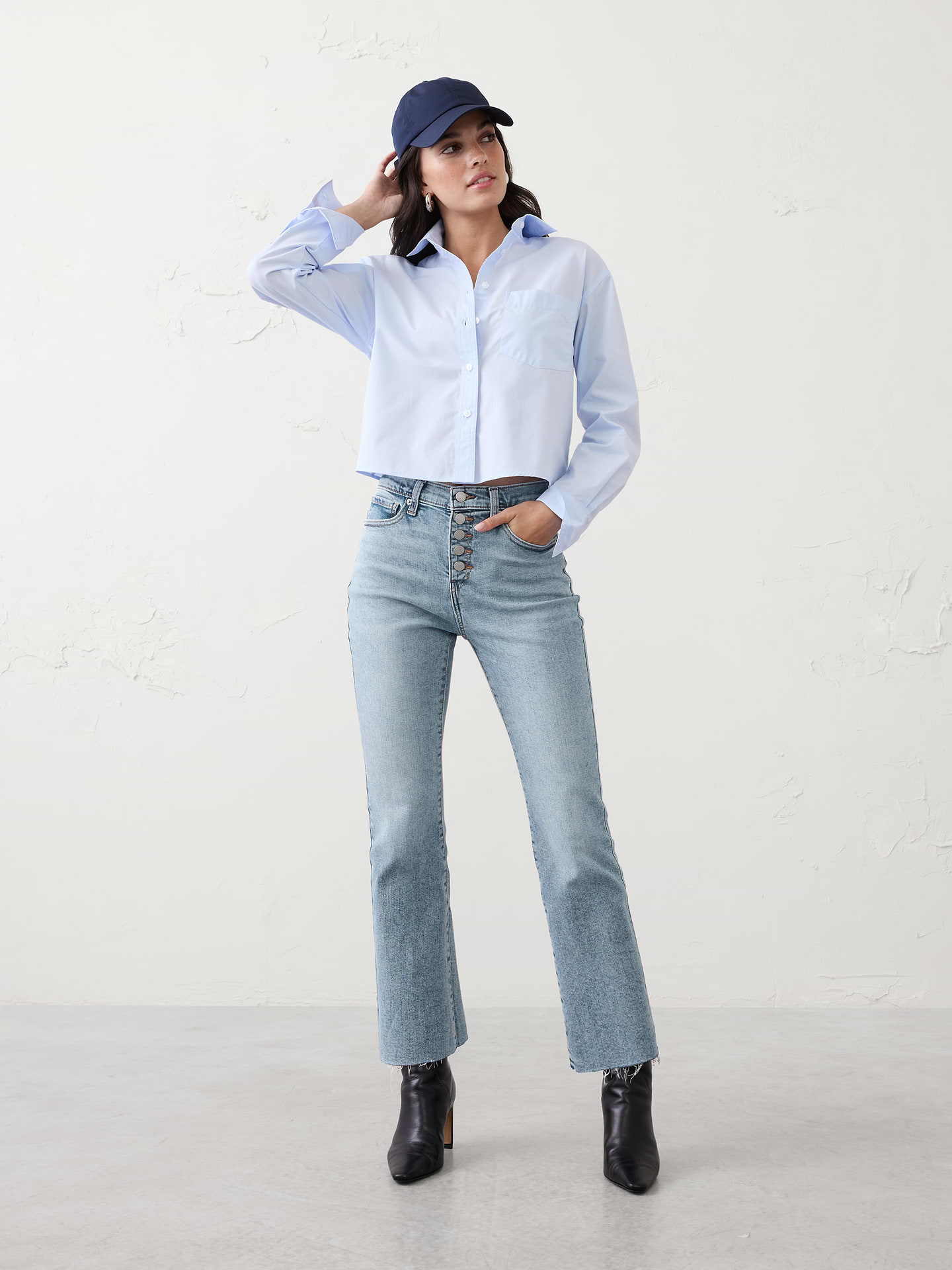 Image number 1 showing, Bootcut High-Rise Cropped Jean