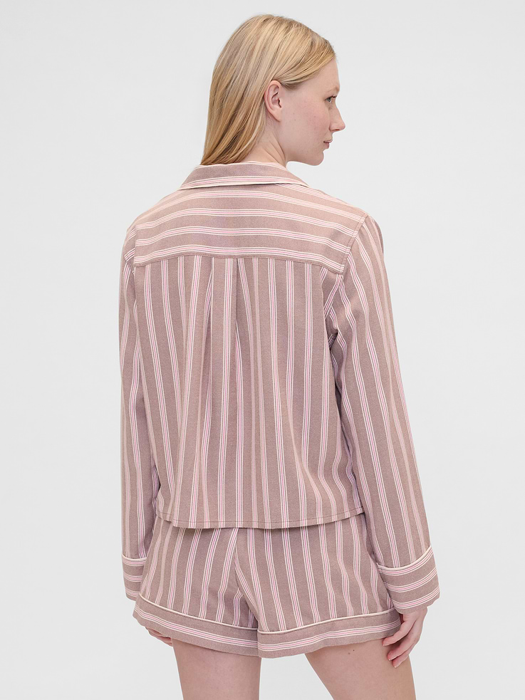 Image 3 of 8, Gap × Summer Fridays Relaxed Flannel Stripe PJ Shirt