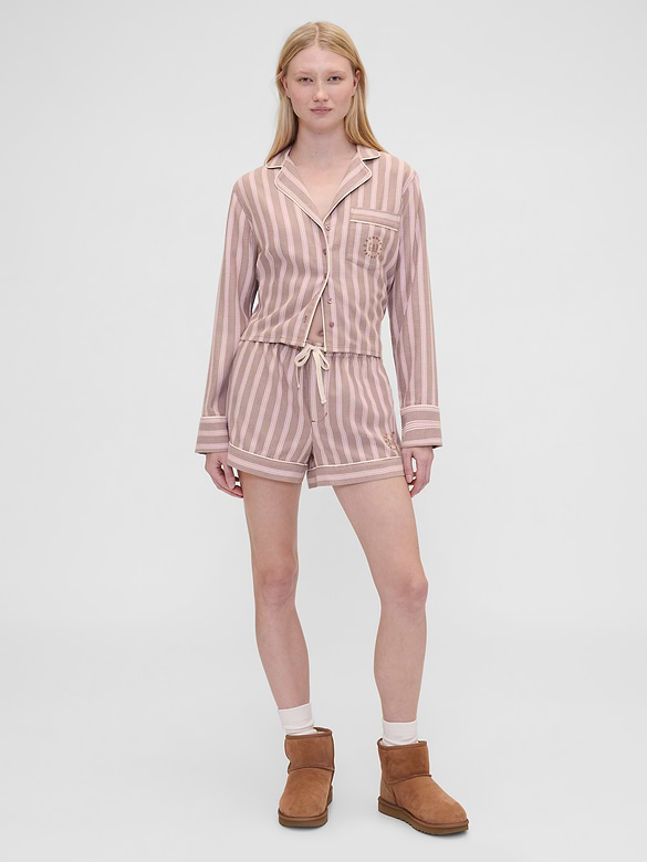 Gap × Summer Fridays Relaxed Flannel Stripe PJ Shirt