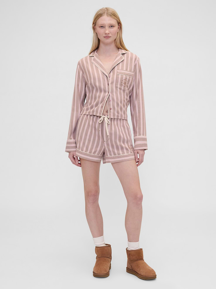 Image 4 of 8, Gap × Summer Fridays Relaxed Flannel Stripe PJ Shirt
