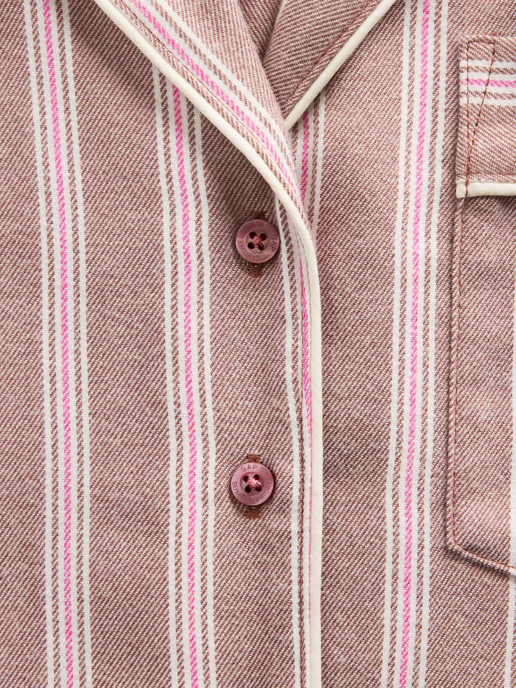Image 5 of 8, Gap × Summer Fridays Relaxed Flannel Stripe PJ Shirt