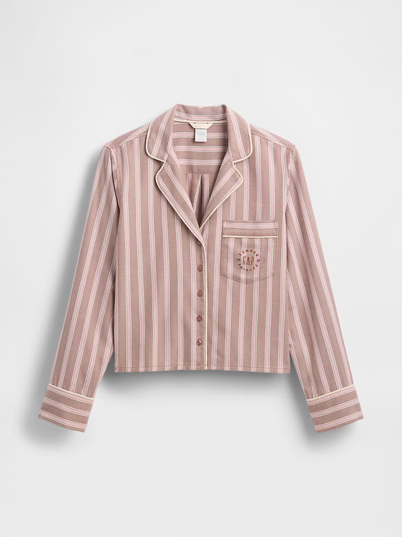 Gap × Summer Fridays Relaxed Flannel Stripe PJ Shirt