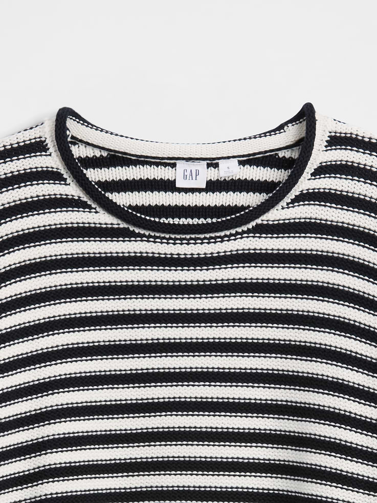 Image 4 of 5, Relaxed Stripe Rollneck Sweater