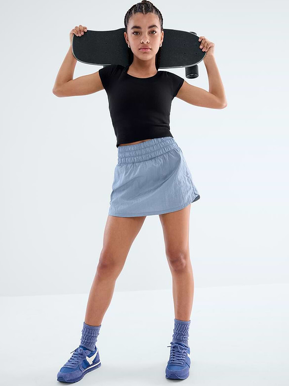 Athleta Girl Rise Above Rib Crop Tee