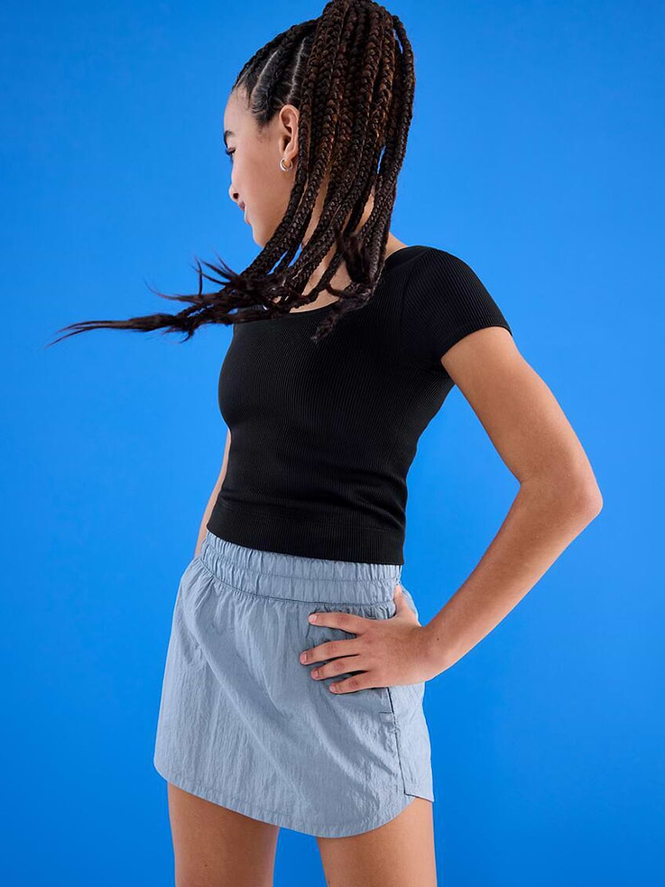 Image number 6 showing, Athleta Girl Rise Above Rib Crop Tee