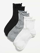 Image number 1 showing, Ruffled Crew Sock 3-Pack for Women