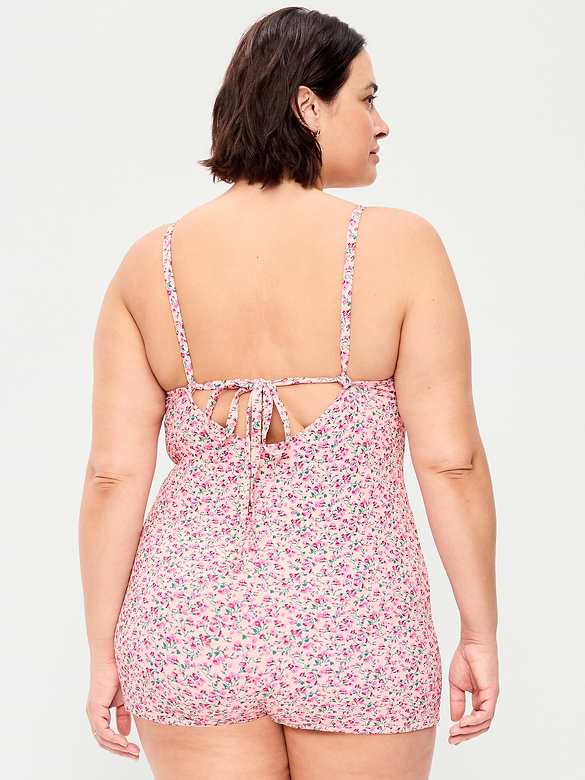 Textured Swim Romper -- 2.5-inch inseam