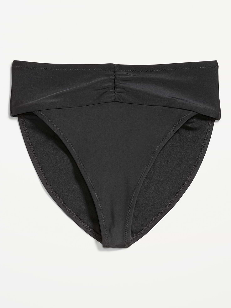 Image number 3 showing, High-Waisted Cinched Bikini Swim Bottoms