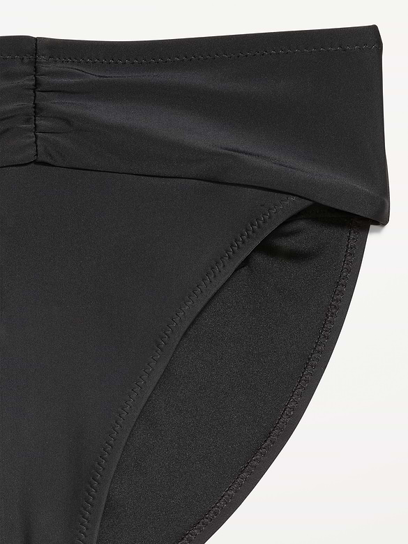 High-Waisted Cinched Bikini Swim Bottoms
