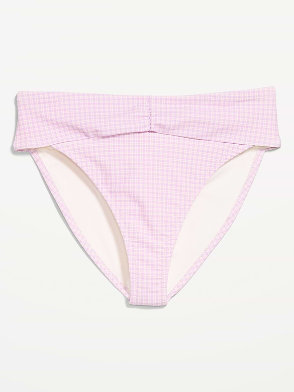 High-Waisted Cinched Bikini Swim Bottoms