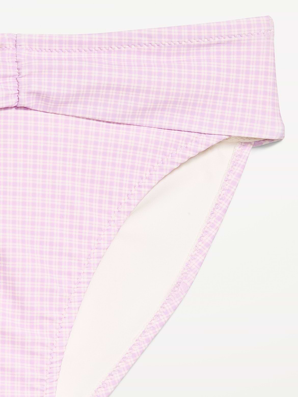 High-Waisted Cinched Bikini Swim Bottoms