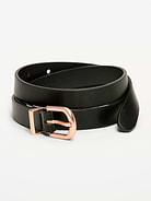 Image number 1 showing, Classic Slim Faux-Leather Belt