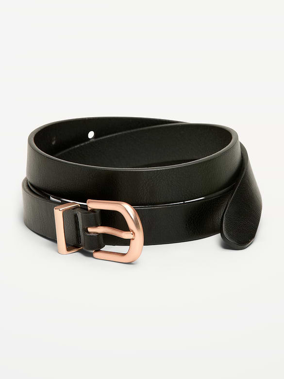 Ceinture étroite classique en similicuir