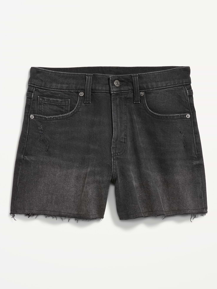 Image number 3 showing, Curvy High-Waisted OG Jean Cut-Off Shorts -- 4-inch inseam