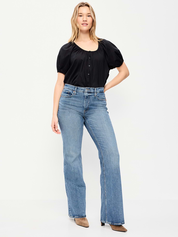 L'image numéro 5 présente Jean Wow semi-évasé ample à taille mi-basse