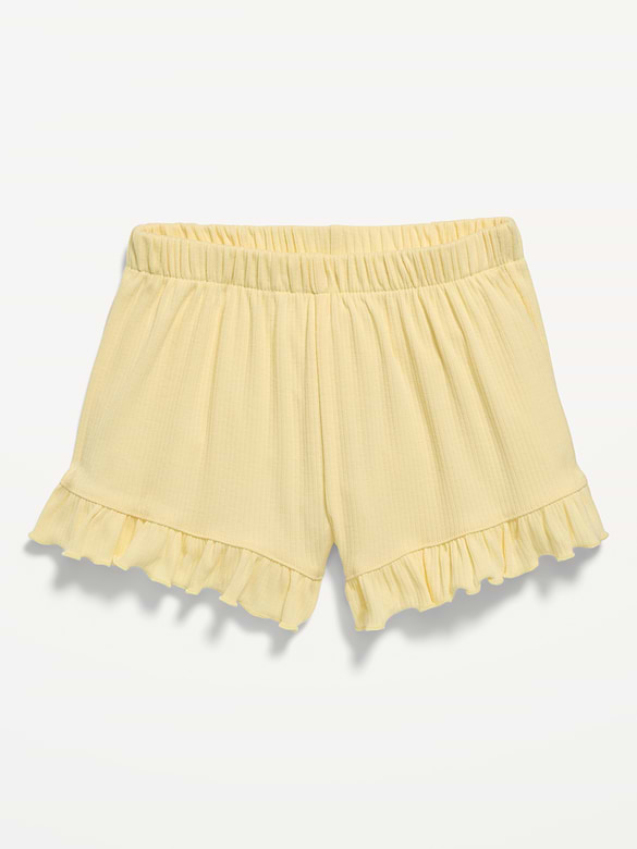 Ribbed Ruffled Shorts for Toddler Girls