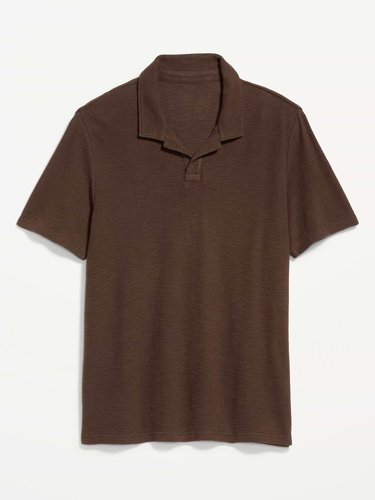 L'image numéro 4 présente Polo texturé en tricot gaufré
