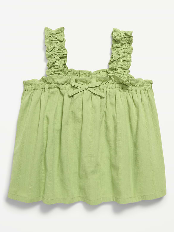 Sleeveless Textured Seersucker Top for Toddler Girls
