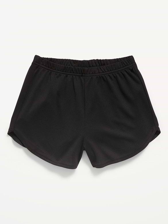 High-Waisted Mesh Dolphin-Hem Shorts for Girls