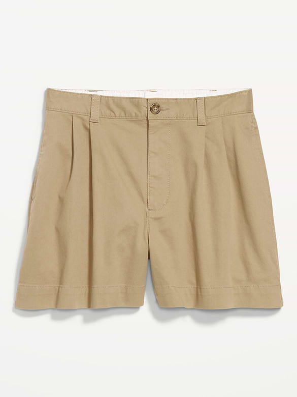 Short chino authentique à taille haute, entrejambe de 4 cm