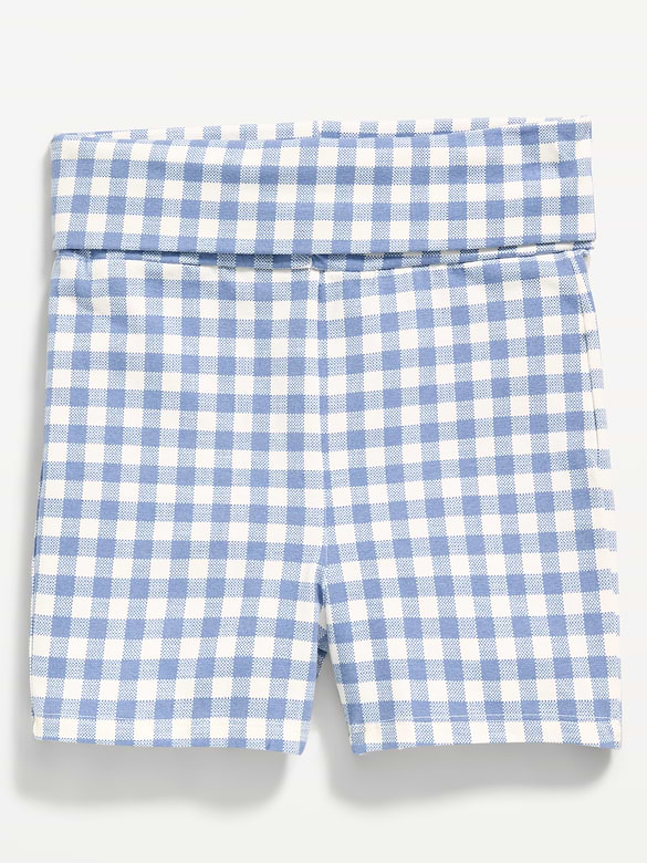 Foldover Jersey Biker Shorts for Girls