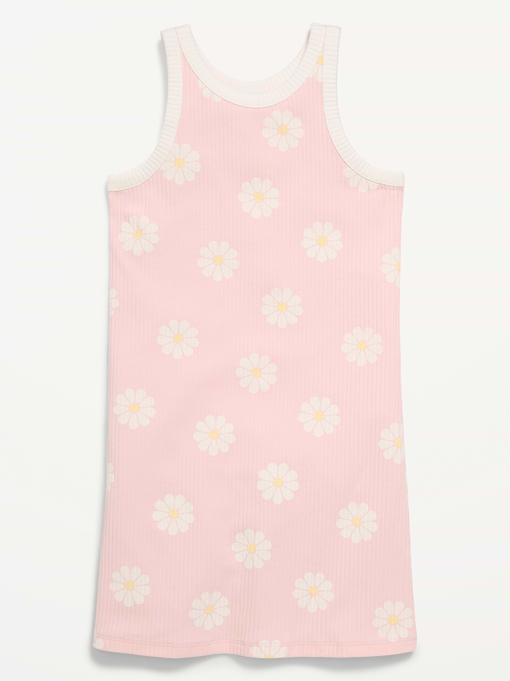 Image 3 of 3, Printed Ribbed Tank Dress for Girls