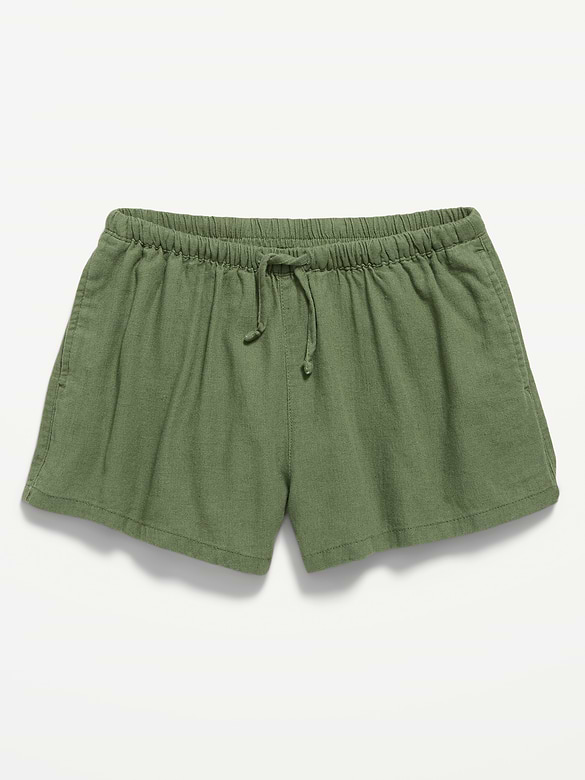 Short en mélange de lin pour fille