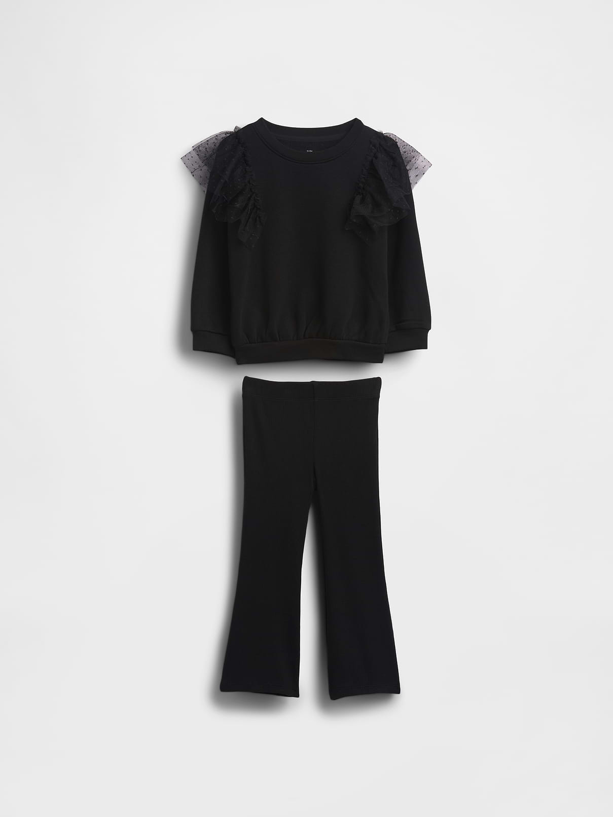 Baby & Toddler Tulle Sweatshirt & Rib Flare Leggings Set