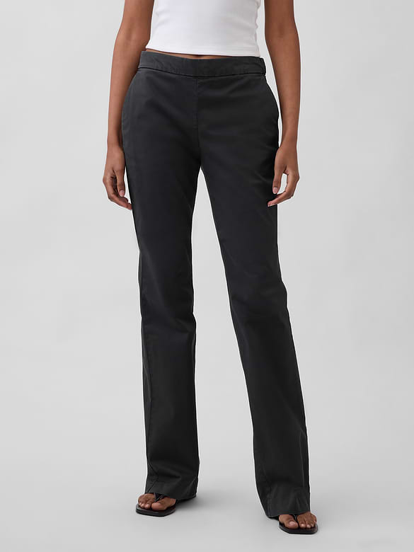 Low Rise Fitted Flare Khakis